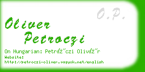 oliver petroczi business card